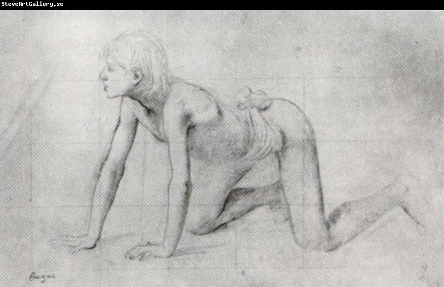 Edgar Degas Study of Kneeling Boy